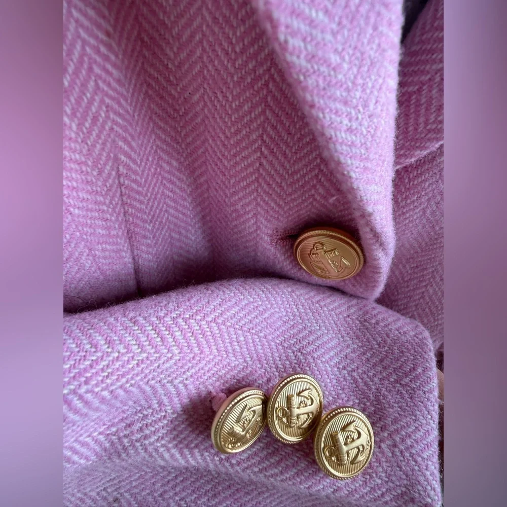 J. Crew Crewcuts Pink Herringbone Schoolgirl Blazer • NWT • size 3